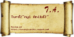 Turányi Anikó névjegykártya